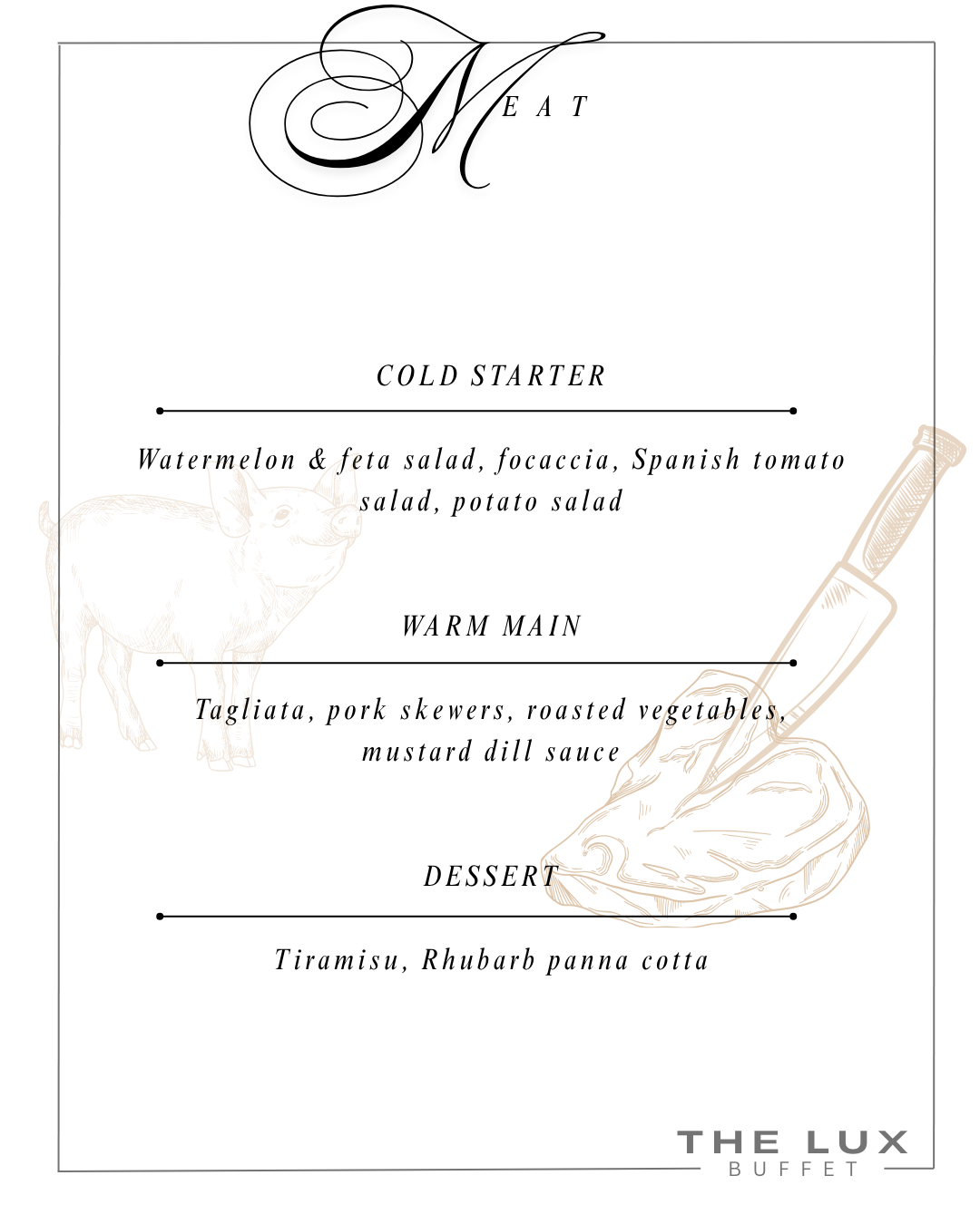 The Lux Menu Buffet Meat