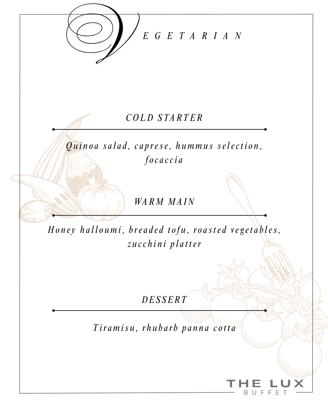 The Lux Menu Buffet Veg